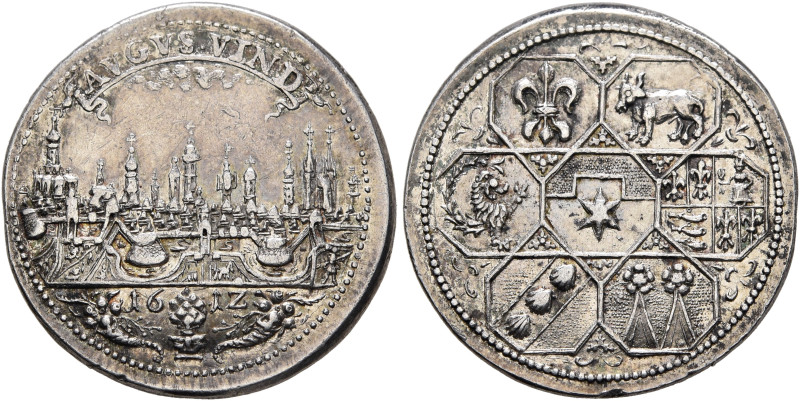 GERMANY. Augsburg (Stadt). Medal 1612 (Silver, 20 mm, 3.59 g, 12 h), Ratsmedaill...