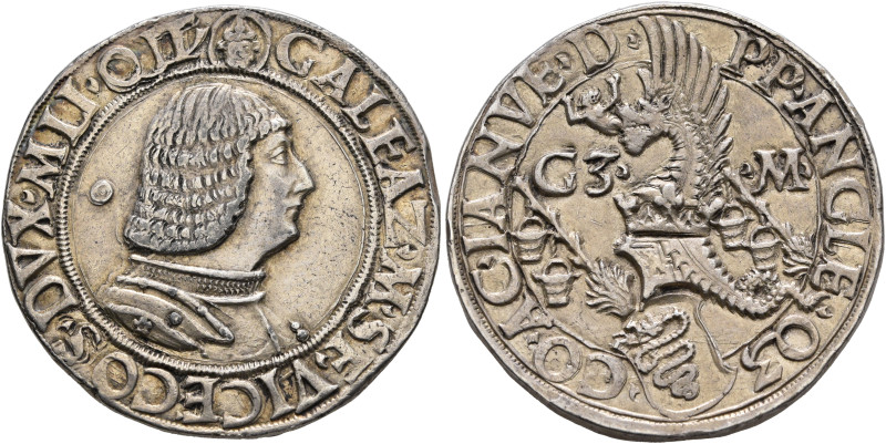 ITALY. Milano (Duchi). Galeazzo Maria Sforza, 1466-1476. Testone (Silver, 27 mm,...