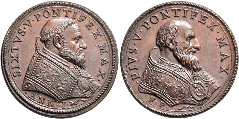 ITALY. Papal Coinage. Sixtus V, 1585-1590. Medal RY 1 = 1585 (Bronze, 30 mm, 13....