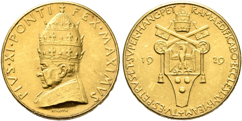 ITALY. Papal Coinage. Pius XI, 1922-1939. Medal 1929 (Gold, 15 mm, 2.92 g, 12 h)...