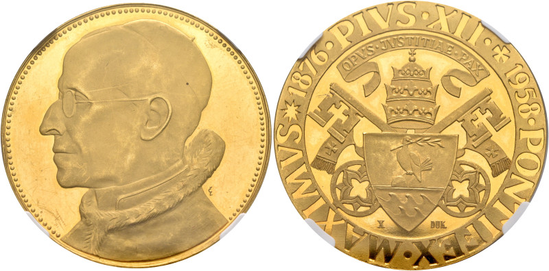 ITALY. Papal Coinage. Pius XII, 1939-1958. Medal (Gold, 40 mm, 35.00 g, 12 h), o...