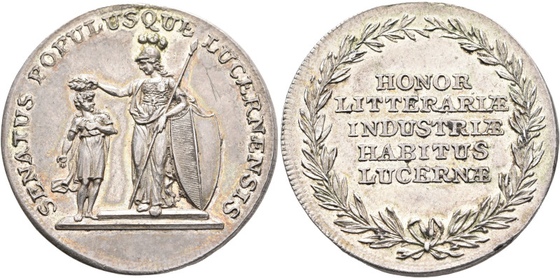 SWITZERLAND. Luzern. Stadt. Schulprämie (Silver, 35 mm, 16.37 g, 12 h), 19th cen...