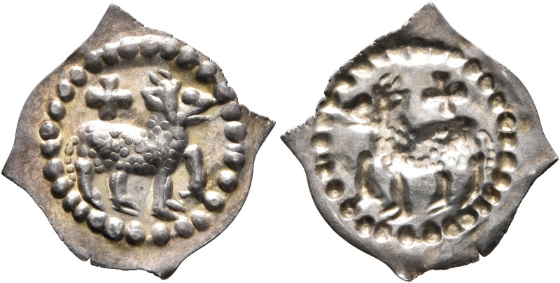 SWITZERLAND. Schaffhausen. Circa 1200-1250. Vierzipfliger Pfennig (Silver, 16 mm...