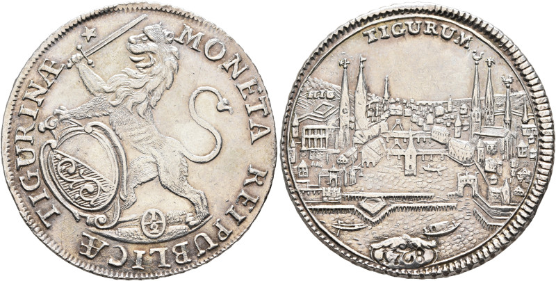 SWITZERLAND. Zürich, Stadt. Halbtaler 1768 (Silver, 33 mm, 13.09 g, 12 h). MONET...