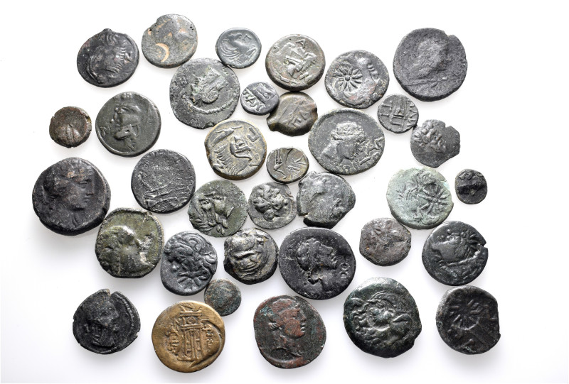 A lot containing 35 bronze coins. All: Greek. Fine to good very fine. LOT SOLD A...