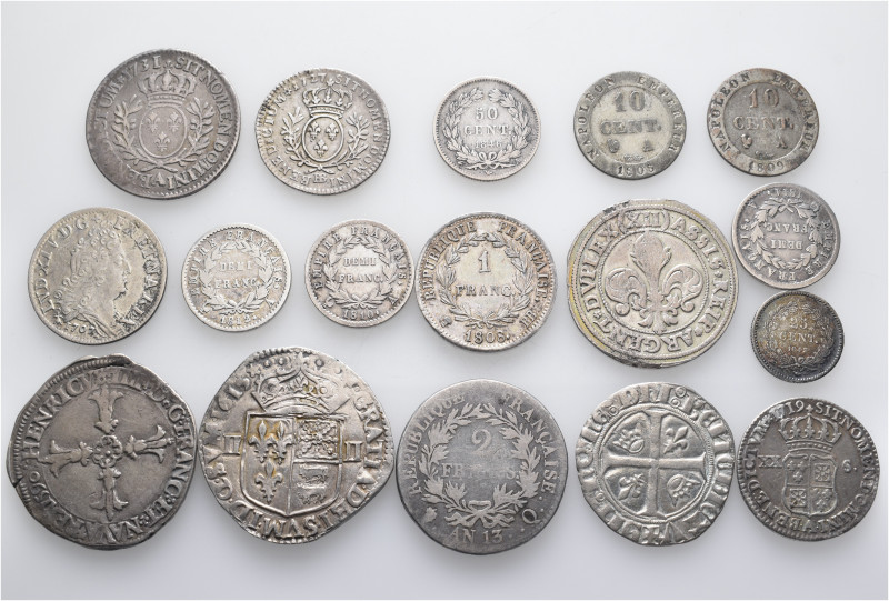 A lot containing 17 silver coins. All: France. Very fine to good very fine. LOT ...