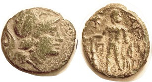 AETOLIAN LEAGUE, Æ17, 250-150 BC, Athena head r/ Herakles stg w/club; F-VF/VF, c...