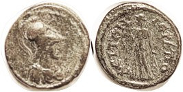 HIERAPOLIS, Æ16, 2nd-3rd cent BC, Athena head r/ Nemesis stg; AVF, well centered...
