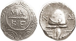 MACEDON, Autonomous, 187-168 BC, Tetrobol, MAKE around club in center of shield/...