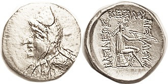 PARTHIA, Mithradates I, 185-170 BC, Drachm, Sellw. 10.1, bust in bashliq, archer...