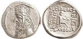 PARTHIA, Mithradates II, Drachm, Sellw.28.1, EF, nrly centered, well struck, good bright silver; well detailed portrait. (An EF brought $867, Gorny 10...