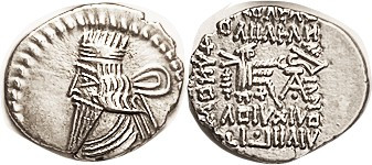 PARTHIA, Pakoros I (former Vologases III), 105-147 AD, Drachm, Sel. 78.7, scarce...