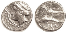 SINOPE, Drachm, 365-322 BC, Nymph Sinope head l, aplustre left/Eagle on dolphin, magistrate THEOTI, as S3697; VF, obv sl off-ctr, touches of porosity ...