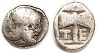 TENEDOS, Obol, c.500-400 BC, Janiform heads/axe, T-E: S4151 (£90); AF, centered, clear, decent for grade.