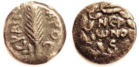 Porcius Festus, 59-62 AD, H-1351, Nero lgnd in wreath/ palm branch, F-VF, centered, nrly full lgnds, dark brown patina, decent with bold features. (A ...