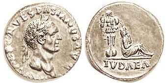 Vespasian, Den, IVDAEA, Jewess std r, beside trophy; EF, well centered, lgnds nr...