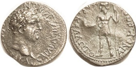 VESPASIAN, Aeolis, Kyme, Æ20, Kyme stg with globe & trident; VF+/VF, obv somewhat off-ctr, rev nrly centered, tan patina with some green mainly on rev...