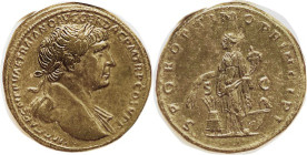 TRAJAN, Sest, SPQR OPTIMO PRINCIPI, Annona stg l, with modius & prow, RIC 492; Choice VF+, perfectly centered & well struck, good full lgnds, glossy d...