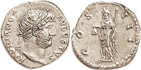 HADRIAN, Den, COS III, Libertas stg l, RIC 720; EF, well centered & struck, good metal, well detailed portrait. (Same var., BEF, brought $390, CNG eAu...
