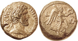 ANTONINUS PIUS, Egypt, Tet., Nike adv r, Year 13, Nice VF, centered, well detailed portrait of fine style, sl edge split, toned with luster hints in r...