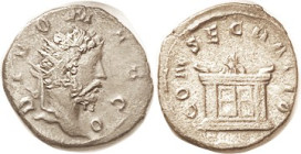 MARCUS AURELIUS, Posthumous, ANT, issue by Trajan Decius, CONSECRATIO, altar; VF, nrly centered, sl grainy metal. RARE! (A GVF brought $1453, NAC 10/1...