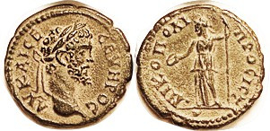 SEPTIMIUS SEVERUS, Nikopolis, Æ17, Hera stg l, hldg long scepter & patera; EF, n...