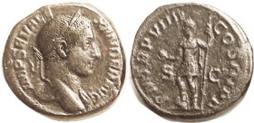 SEVERUS ALEXANDER, As, PM TRP VIIII COS III PP, Ruler stg l; AVF, centered, full lgnds, good darkish brown patina, full clear laurel wreath on portrai...