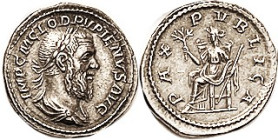 PUPIENUS, Den, Pax std l, COPY, struck, in silver, by Slavei, excellent workmanship, EF toned.