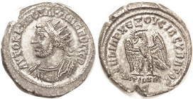 PHILIP I, Antioch Tet, Radiate bust left, Gorgoneion on breastplate ( scarce thus)/ Eagle stg l, ANTIOXIA SC below, Pr. 353; VF-EF, a hair off-ctr on ...