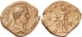 HERENNIUS ETRUSCUS Sest, PIETAS AVGG, Mercury stg l; VF, centered on squared flan, virtually full lgnds, reddish-brown patina, decent surfaces with on...