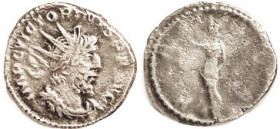 VICTORINUS, Ant, PAX AVG, Pax stg l; F-VF/VG, centered on large flan, rev very poorly struck; fully silver color with lt tone, making this an interest...