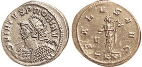 PROBUS, Ant, VIRTVS PROBI AVG, Helmeted bust left with spear & shield/ SALVS AVG, Salus stg r, V/TXX; EF, nrly centered on large flan, well struck wit...