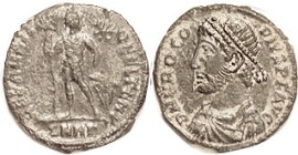 PROCOPIUS, Æ3 Bust l./REPARATIO FEL TEMP, Ruler stg w/labarum, SMN-Gamma; VF+/F-VF, centered on a full flan, dark patina with some earthen hilighting,...