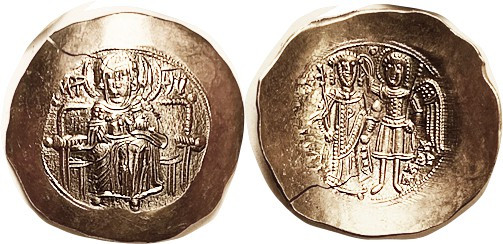 ISAAC II, ELECTRUM Aspron Trachy, S-2002, Virgin std facg/Archangel Michael & Is...
