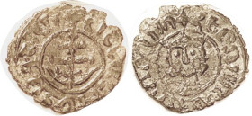 ARMENIA, Hetoum II, 1289-1305, Æ Kardez, 22 mm, Hing's hd facg/ Patriarchal cross; VF, sl irregular edge, dark greenish-brown with some hilighting, bo...
