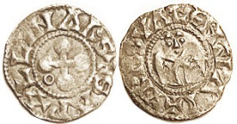FRANCE, Valence & Die, Bishops, Ar Denier, 13th cent, Cross/Angel; F-VF or better, ltly toned, typical sl crudeness but decent for this. (A GVF brough...