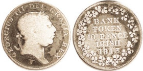 IRELAND, Ar 10 Pence 1813, G+/VG.