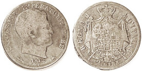 ITALY, Kingdom, 2 Lire 1812V, Napoleon bust, few obv letters wk, otherwise VG, well toned. (F=$50).