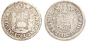 PERU, 1/2 Real 1761 Pillar, Nice AF, bright, bold, thoroughly decent.