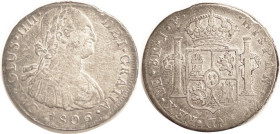 PERU, 8 Reales, 1806-JP, F-VF, small edge irregularity, couple obv scrs.