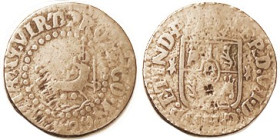 PHILIPPINES, Quarto 1829, G or better, crude, weak in parts, most of lgnds present. (A F, crudely struck with weak date brought $132, Album 9/20.)