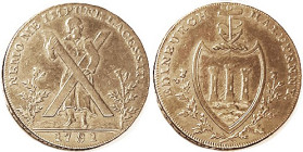 SCOTLAND, Conder Token, Edinburgh, 1791, Lothian D&H 37 (scarce), St Andrew hldg big cross/shield; Nice strong VF, rich chocolate color.