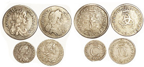 Charles II, Maundy set 1671, 3d G, other 3 coins average AVF, pleasantly toned. Ex my collection. (A F-AVF set realized $396, Baldwin's 7/23.)