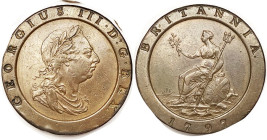 George III, Cartwheel 2 Pence, 1797, VF+, only slightest touch of rim marks, nice. Ex Album as EF. (A GVF brought $380, DNW 12/05.)