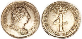 4 Pence 1776, Choice EF+, well struck, nicely toned. (An EF, hairlines, brought $218, London Coins 6/23.)
