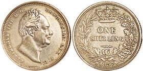 William IV, Shilling 1837, VF-EF, almost invisible scrs, nicely toned. Scarce date. Ex my collection. (A GVF with sl marks brought $357, London Coins ...