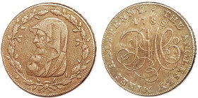 Conder Token, Anglesey 1/2d 1788, Druid head/ monogram, Fine.