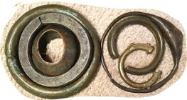 WEST AFRICA, bronze Manilla "slave" bracelet primitive money, 18-19th cent., LOT of 6 different, large size, abt 3 to 5 inches, total weight 4+ lbs. V...