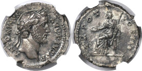 Römische Münzen, MÜNZEN DER RÖMISCHEN KAISERZEIT. Antoninus Pius, AR Denar 138-161 n. Chr., Rom (3,15 g). Vs.: Kopf von Antoninus Pius nach rechts. Rs...