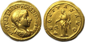 Römische Münzen, MÜNZEN DER RÖMISCHEN KAISERZEIT. Gordianus III. (238-244 n. Chr.). AV Aureus 239 n. Chr. (4.68 g. 20 mm) Vs.: IMP CAES M ANT GORDIANV...